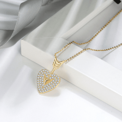 Diamond Heart Arrow Necklace
