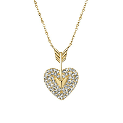 Diamond Heart Arrow Necklace