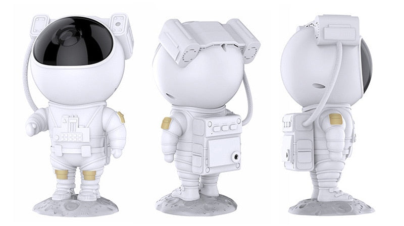 White color astronaut galaxy projector light standing in three different way